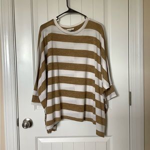 La Miel brand Gold & White Striped Top